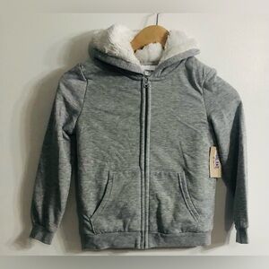 Highland original boy’s hoodie zip up Sherpa lining kangaroos pocket gray.5/6
